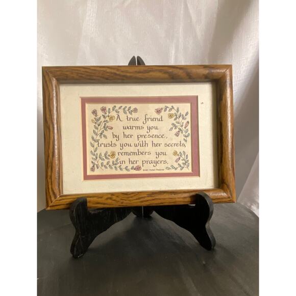 Perfect Pleasures brand wood Framed Wall Art "A True Friend..." 6 X 8 EUC - Picture 1 of 11